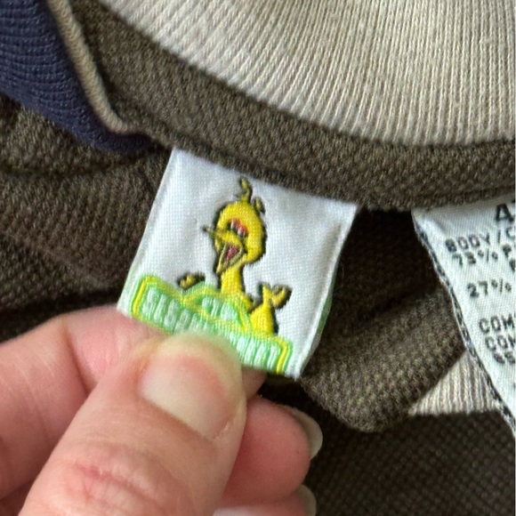 Vintage Sesame Street 4T Dino Shirt – Snuffy’s Safari Embroidered Long Sleeve - Picture 2 of 6